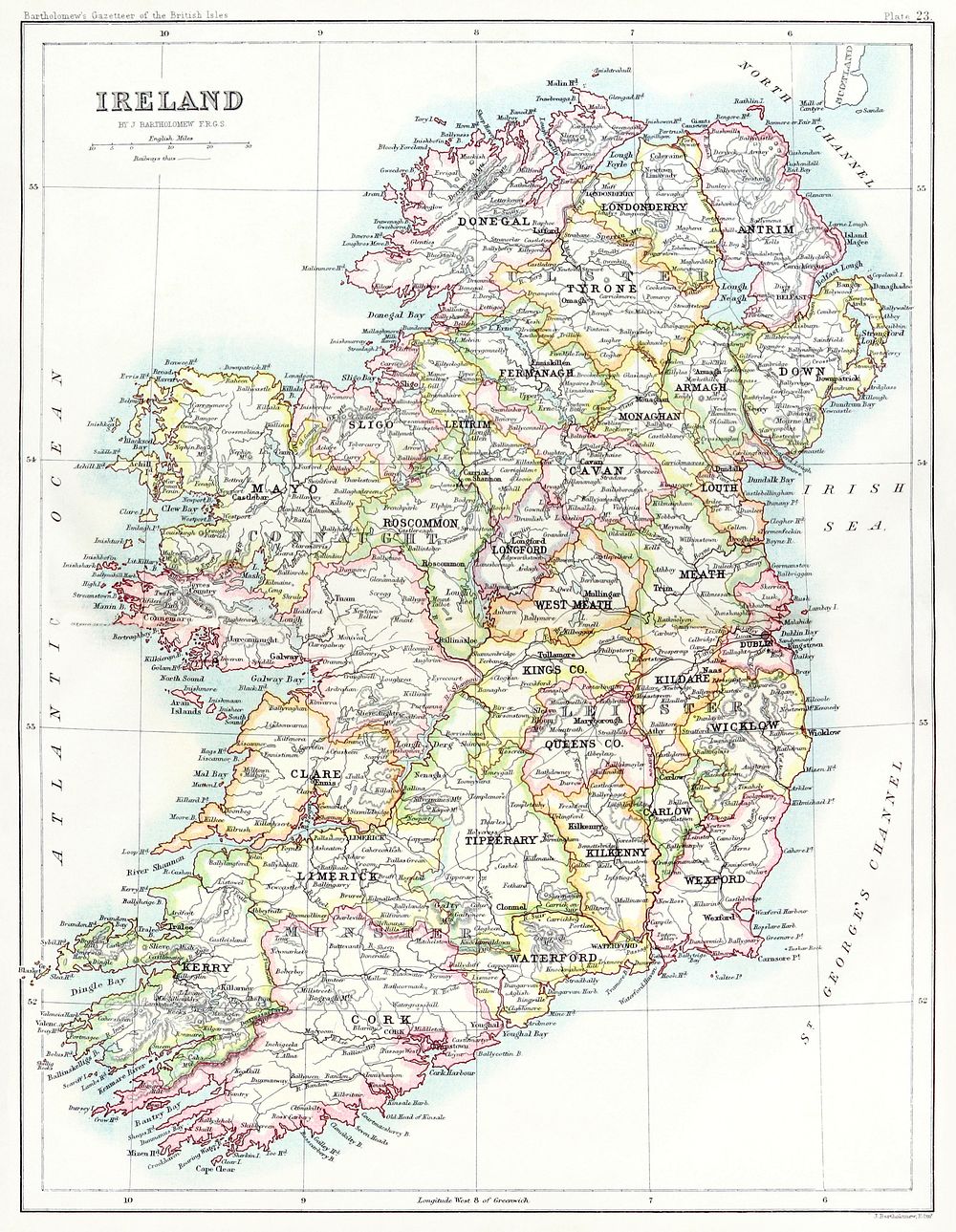 Gazetteer of the British Isles, statistical and topographical by John Bartholomew (1887). Original from British Library.…