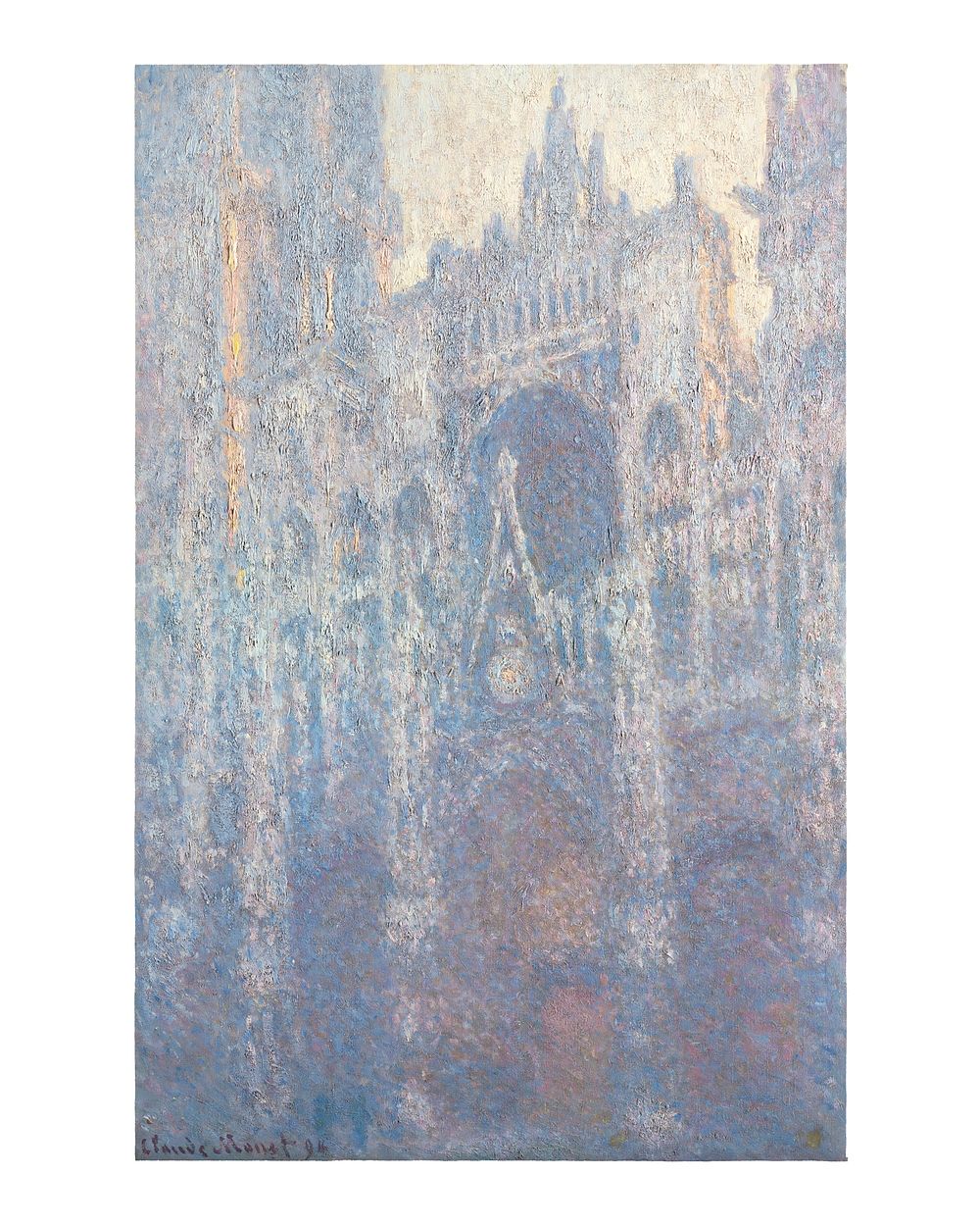 The Portal of Rouen Cathedral in Morning Light illustration wall art print and poster. Original by Claude Monet, digitally…