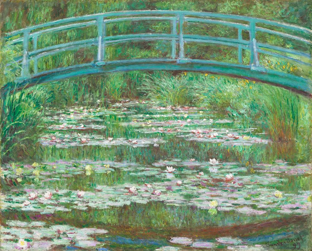 The Japanese Footbridge (1899) by Claude Monet. Original from the National Gallery of Art. Digitally enhanced by rawpixel.