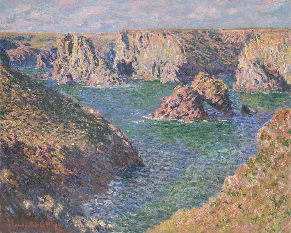 Port-Domois, Belle-Isle (1887) by Claude Monet. Original from the Yale University Art Gallery. Digitally enhanced by…