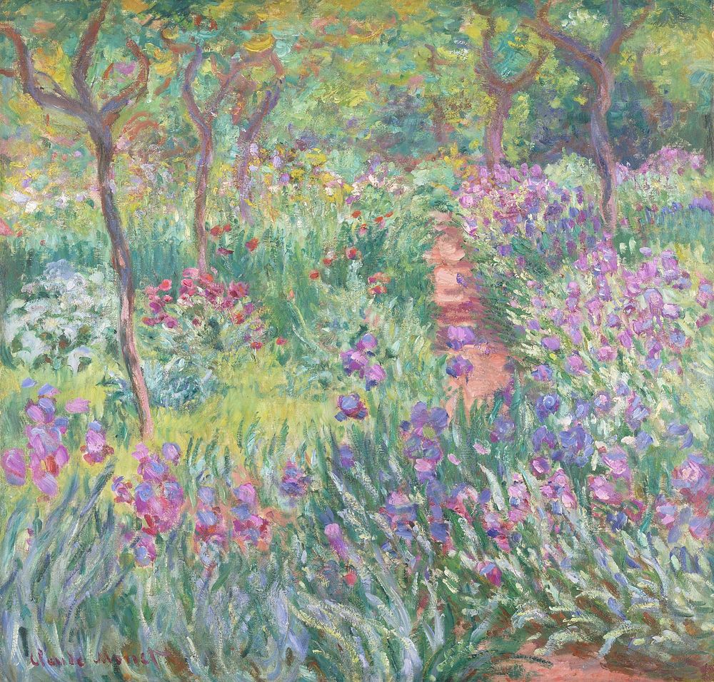 The Artist&rsquo;s Garden in Giverny (1900) by Claude Monet. Original from the Yale University Art Gallery. Digitally…