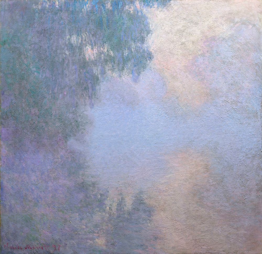 Morning on the Seine near Giverny (1897) by Claude Monet. Original from the Art Institute of Chicago. Digitally enhanced by…