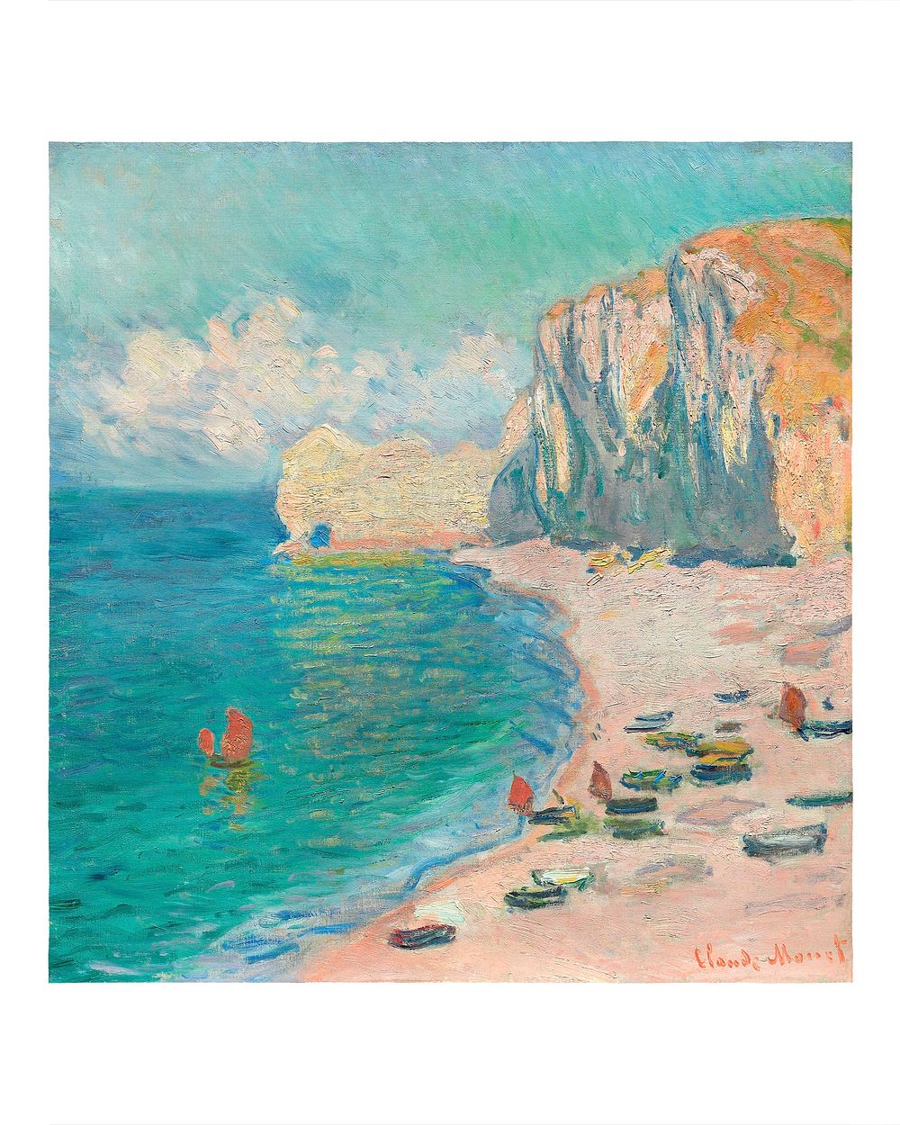 The Beach and the Falaise d'Amont (1885) by Claude Monet.