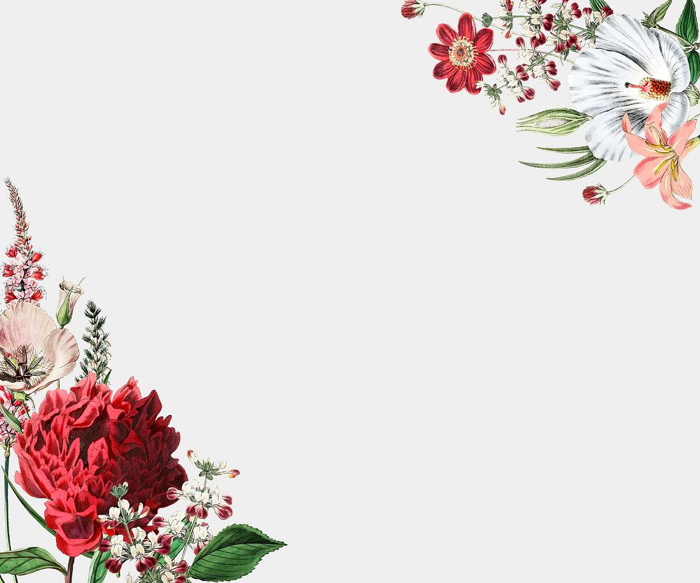 Colorful vintage floral border design with copy space