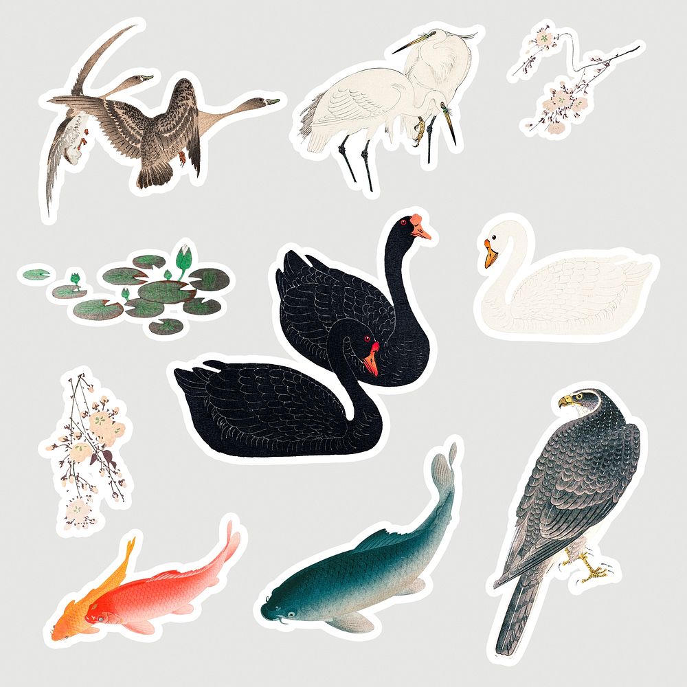 Animal sticker overlay design resources 