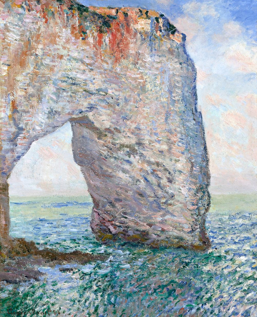 The Manneporte near &Eacute;tretat (1886) by Claude Monet, high resolution famous painting. Original from The MET. Digitally…