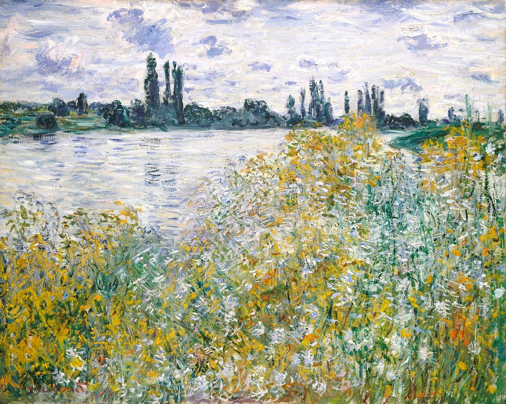 &Icirc;le aux Fleurs near V&eacute;theuil (1880) by Claude Monet, high resolution famous painting. Original from The MET.…