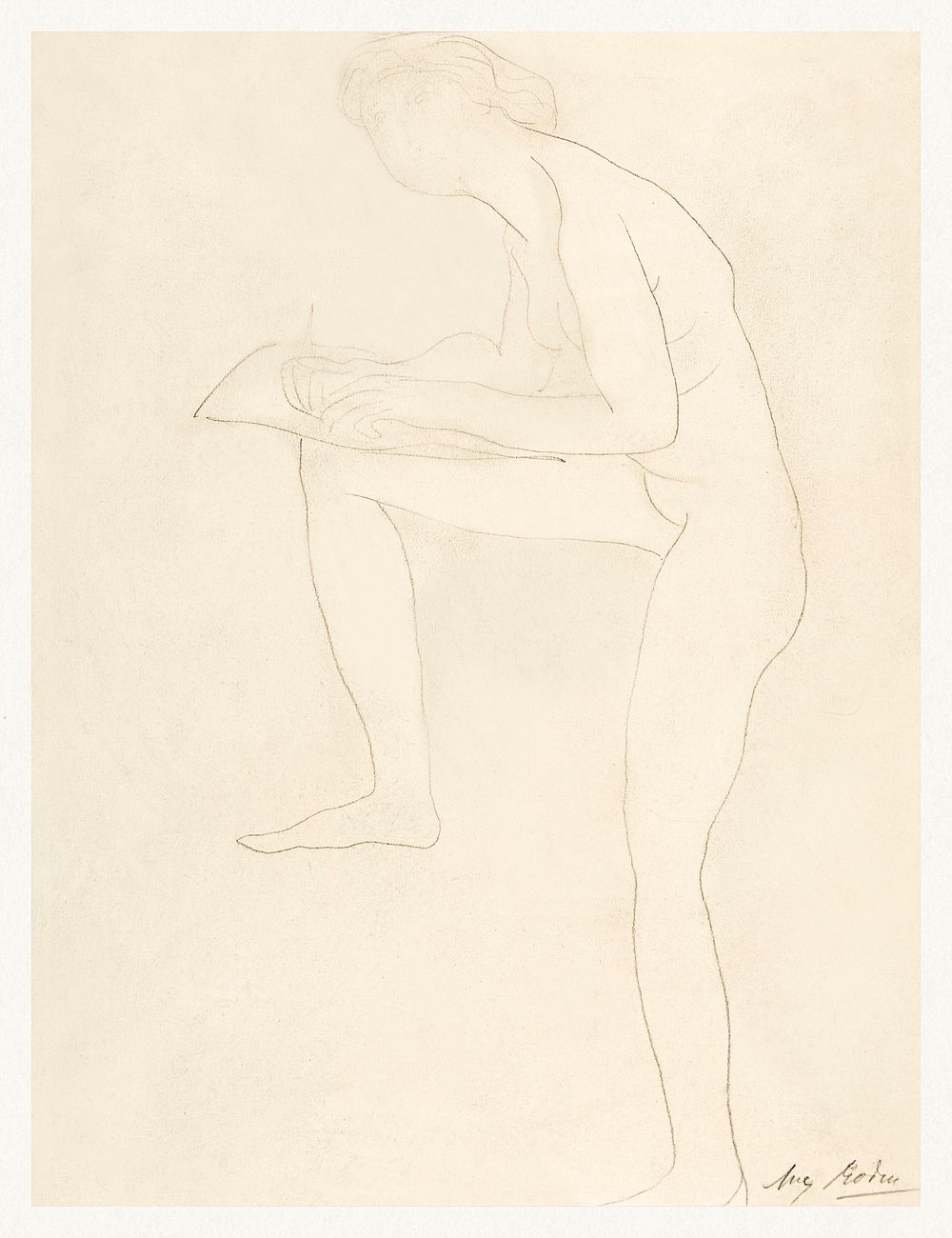Sketch for Figure on Whistler Monument (1905) by Auguste Rodin. Original from The MET museum. Digitally enhanced by rawpixel.