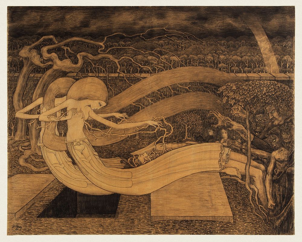 O Grave, where is thy Victory? (1892) by Jan Toorop. Original from The Rijksmuseum. Digitally enhanced by rawpixel.