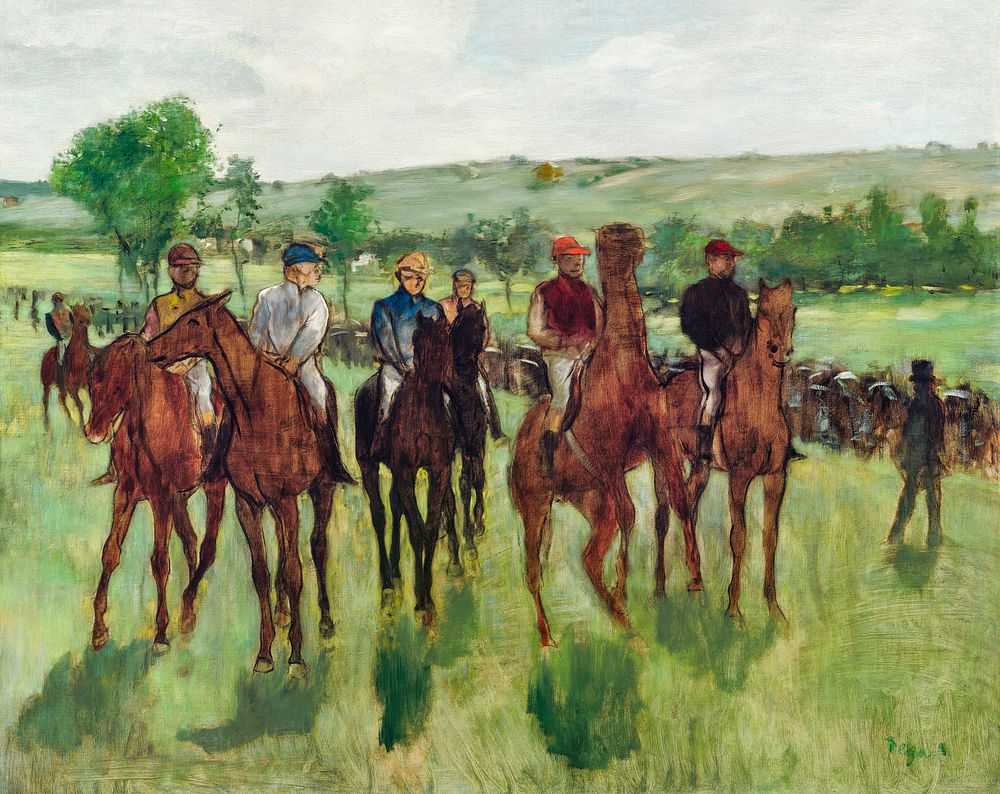 The Riders (ca. 1885) painting in high resolution by Edgar Degas. Original from The National Gallery of Art. Digitally…