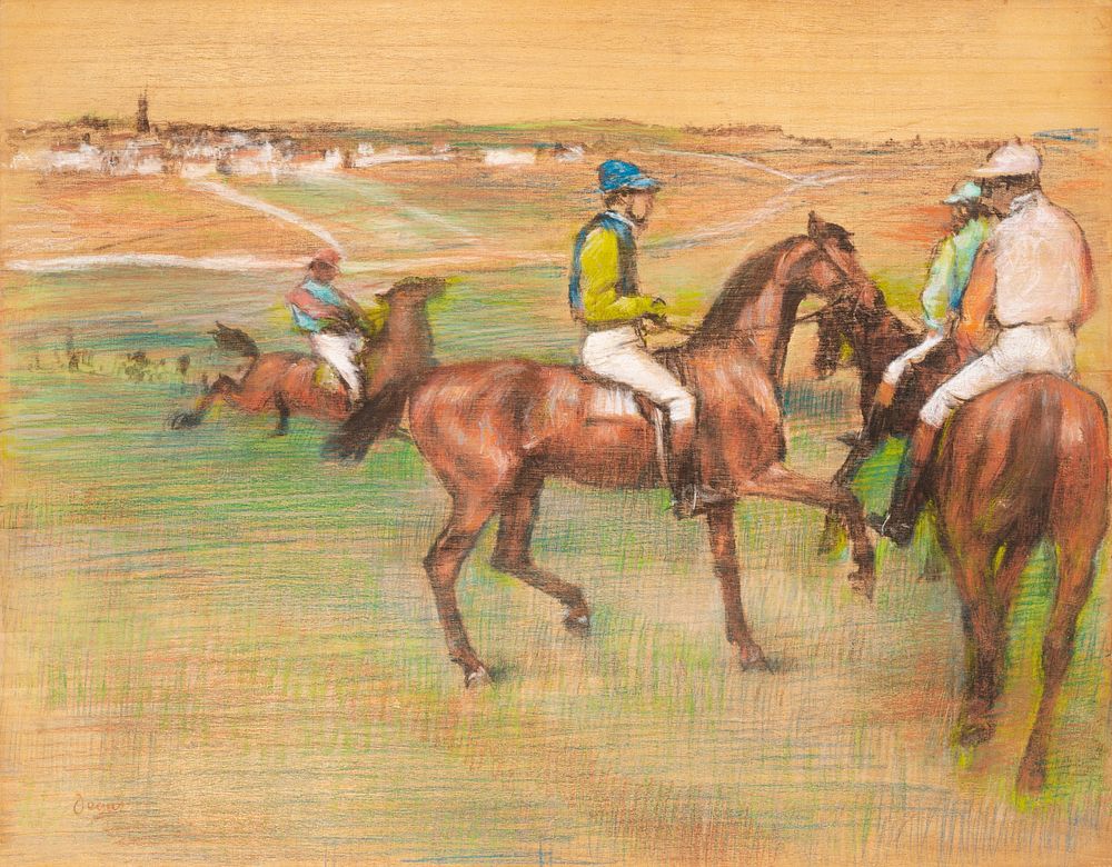 Race Horses (ca. 1885&ndash;1888) painting in high resolution by Edgar Degas. Original from The MET Museum. Digitally…