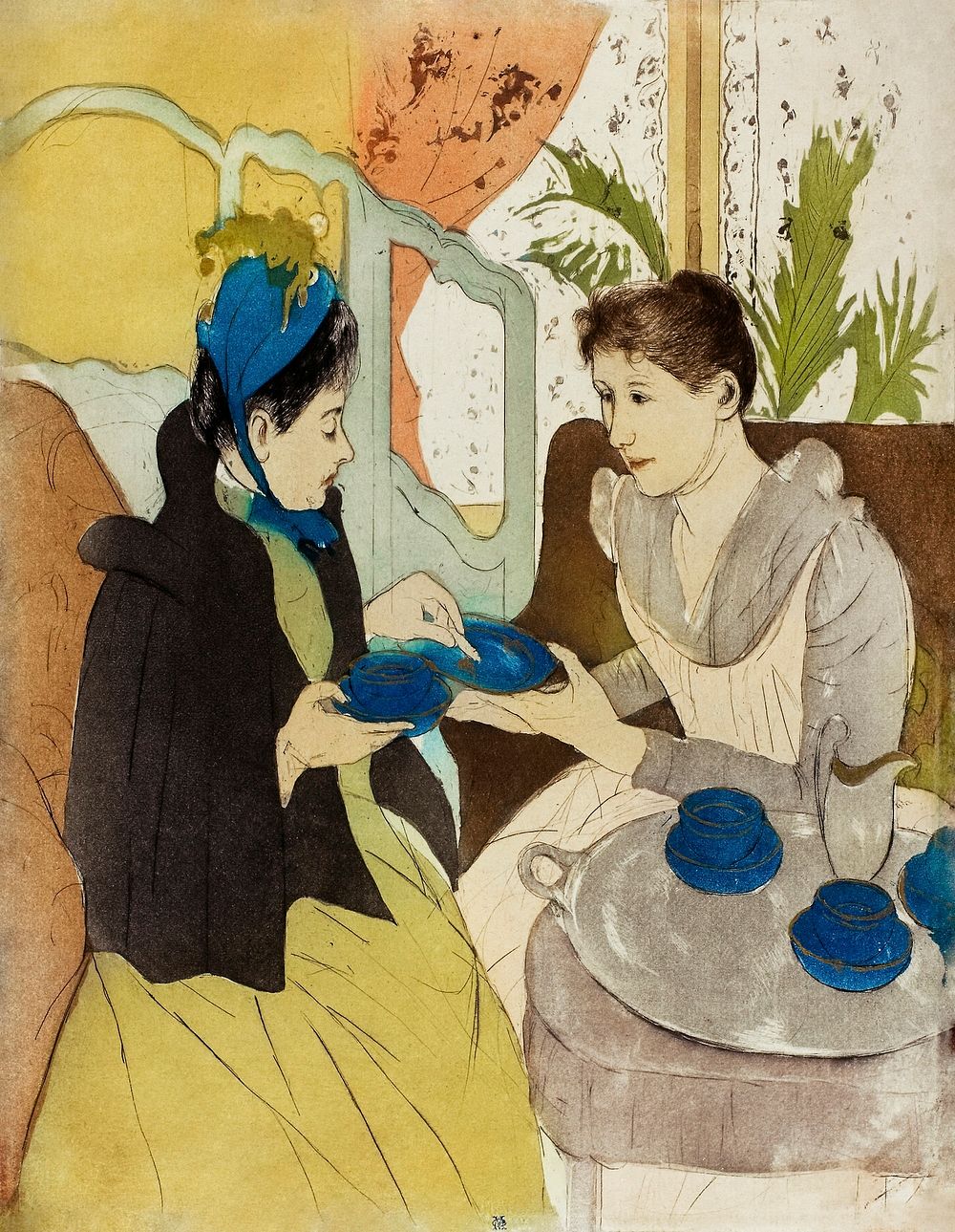 Afternoon Tea Party (1890&ndash;1891) by Mary Cassatt. Original portrait painting from The Art Institute of Chicago.…