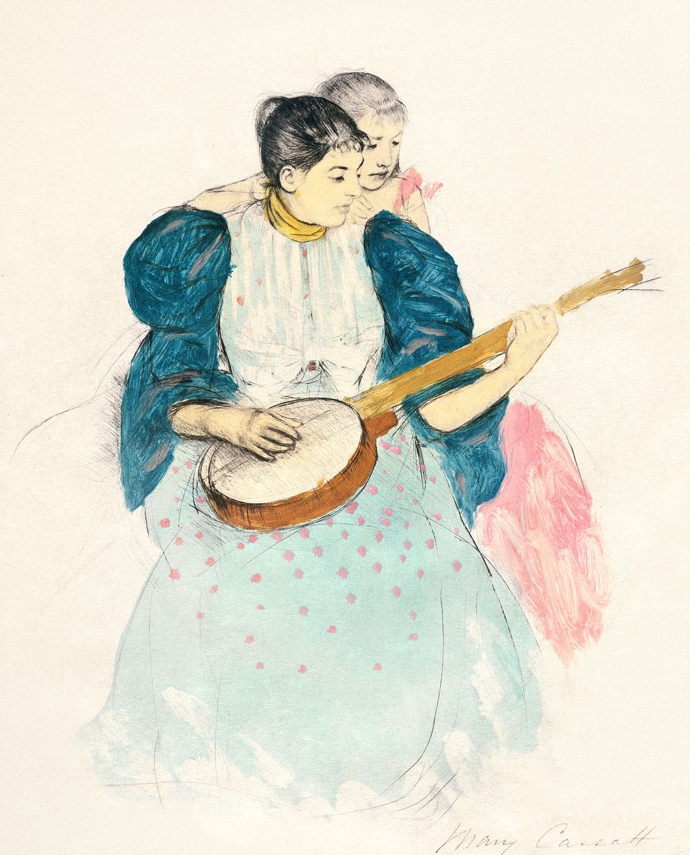 The Banjo Lesson (1893) by Mary Cassatt. Original portrait painting from The National Gallery of Art. Digitally enhanced by…