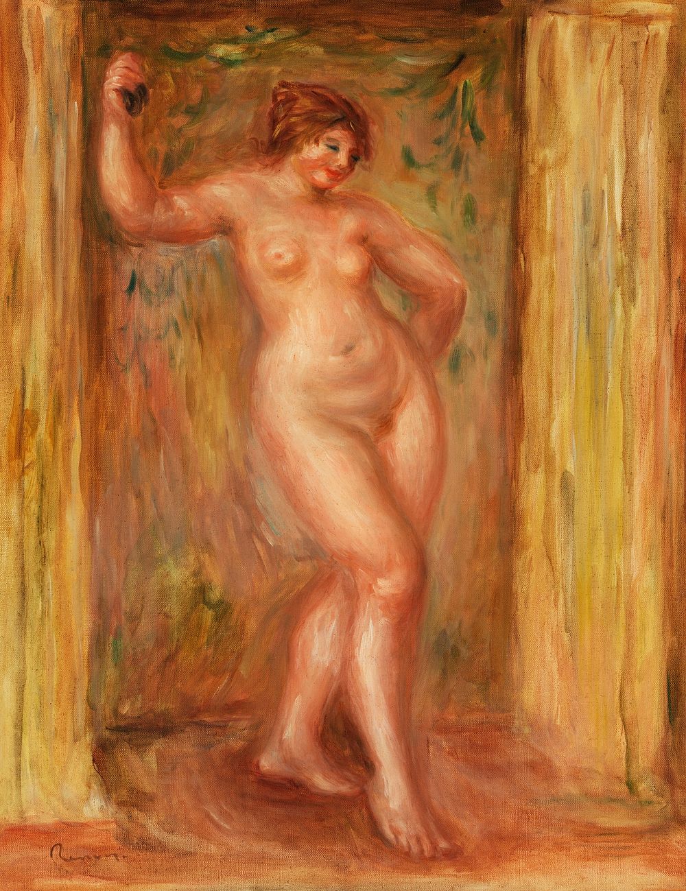 Nude with Castanets (1918) by Pierre-Auguste Renoir. Original from Barnes Foundation. Digitally enhanced by rawpixel.