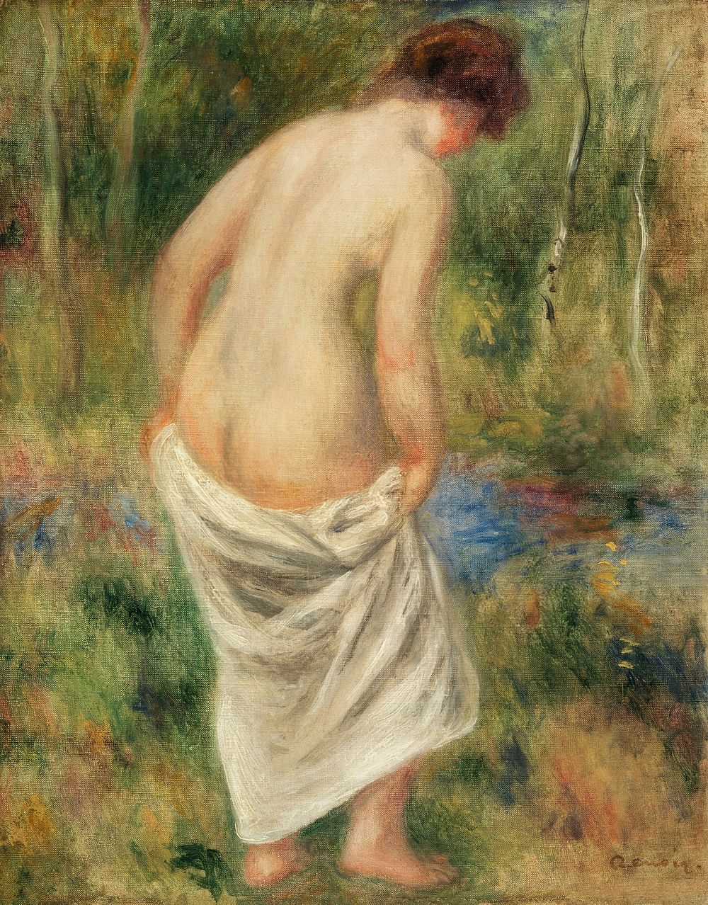 After the Bath (Apr&egrave;s le bain) (1901) by Pierre-Auguste Renoir. Original from Barnes Foundation. Digitally enhanced…