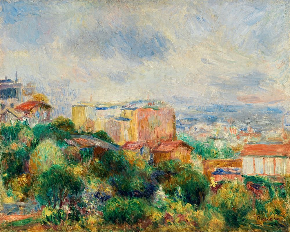 View From Montmartre (Vue de Montmartre) (1892) by Pierre-Auguste Renoir. Original from Barnes Foundation. Digitally…