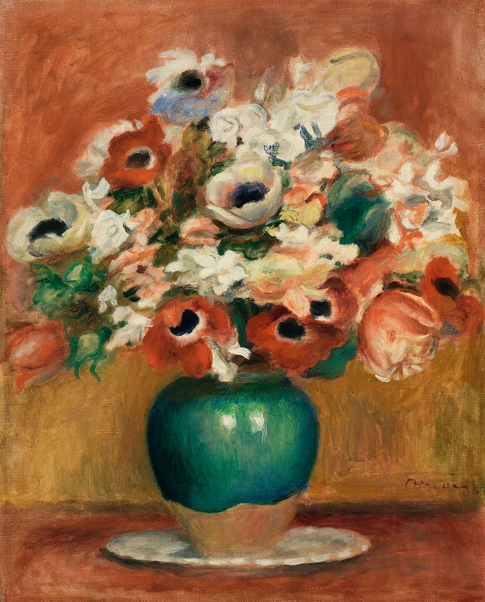 Flowers (Fleurs) (1885) by Pierre-Auguste Renoir. Original from Barnes Foundation. Digitally enhanced by rawpixel.