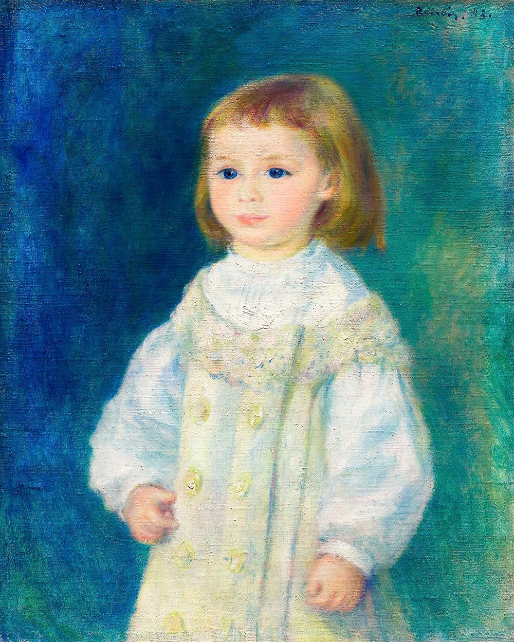 Lucie Berard (Child in White) (1883) by Pierre-Auguste Renoir.