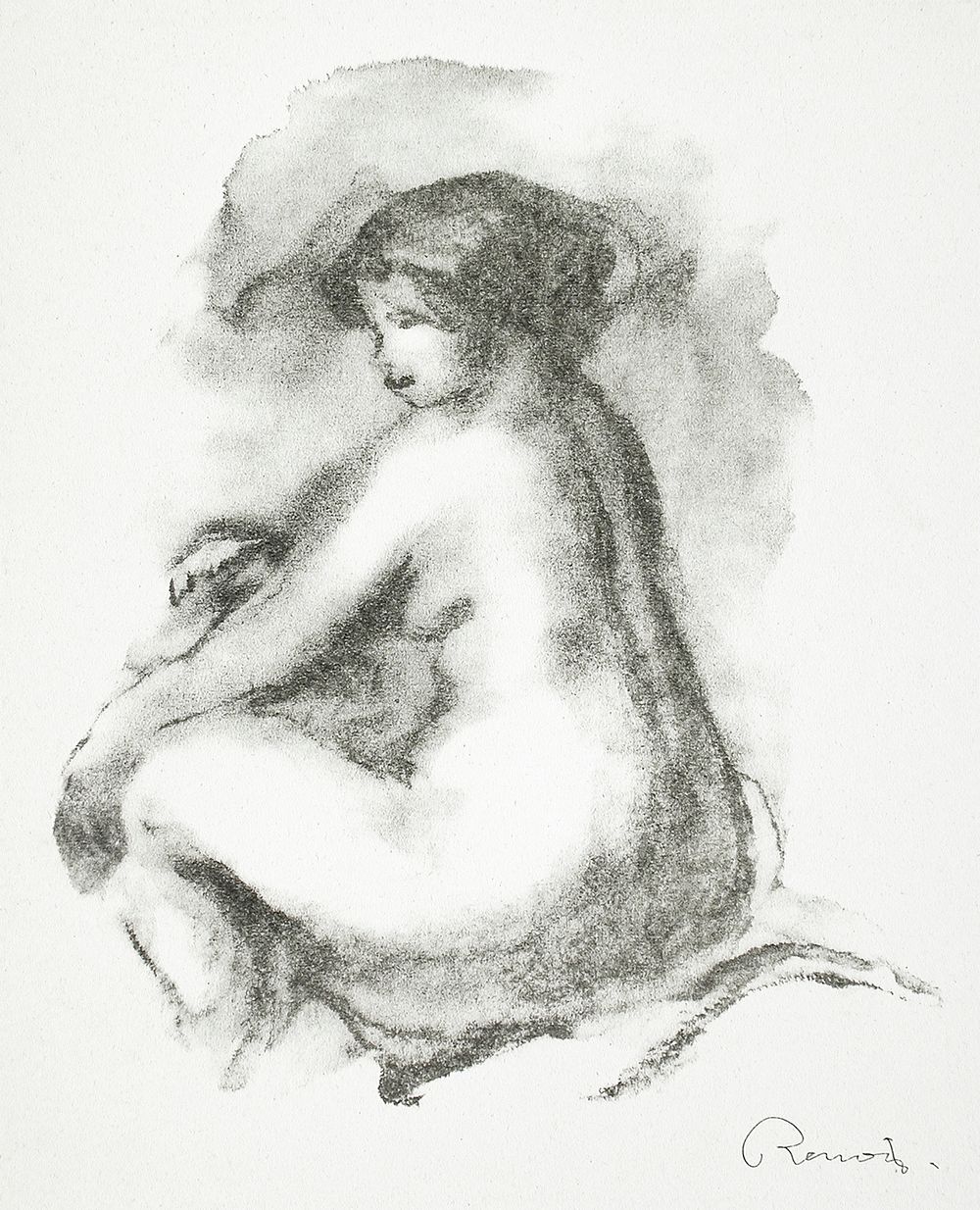 &Eacute;tude de Femme nue, assise (1904) by Pierre-Auguste Renoir. Original from The Los Angeles County Museum of Art.…