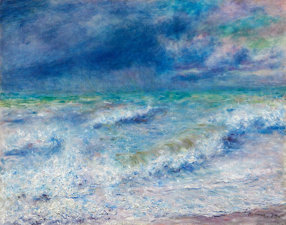 Seascape (1897) by Pierre-Auguste Renoir. Original from The Art Institute of Chicago. Digitally enhanced by rawpixel.