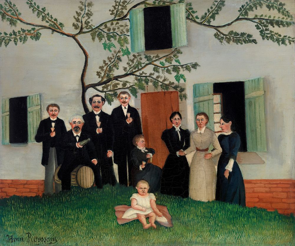 The Family (La Famille) (ca. 1890&ndash;1900) by Henri Rousseau. Original from Barnes Foundation. Digitally enhanced by…