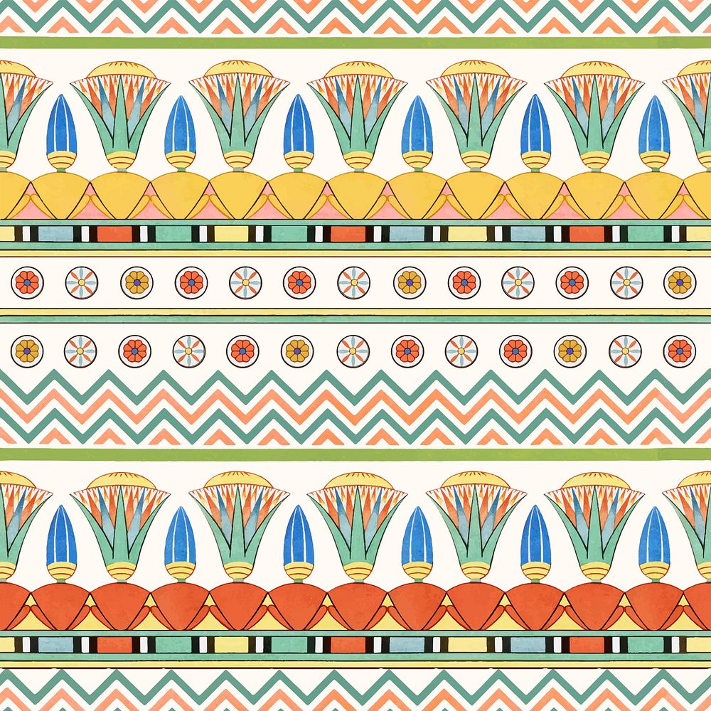 Egyptian ornamental seamless pattern background vector