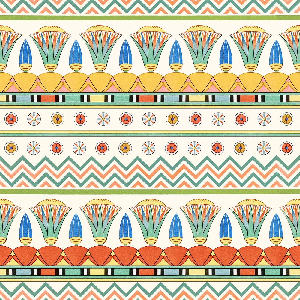 Egyptian ornamental seamless psd pattern background 