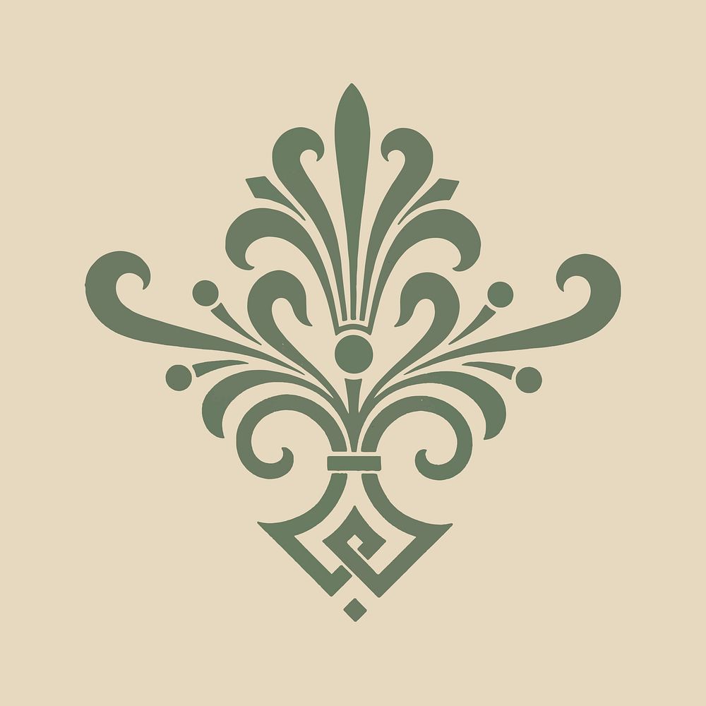 Ancient green Greek decorative element illustration