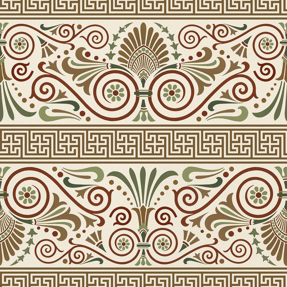 Greek key seamless pattern psd background 