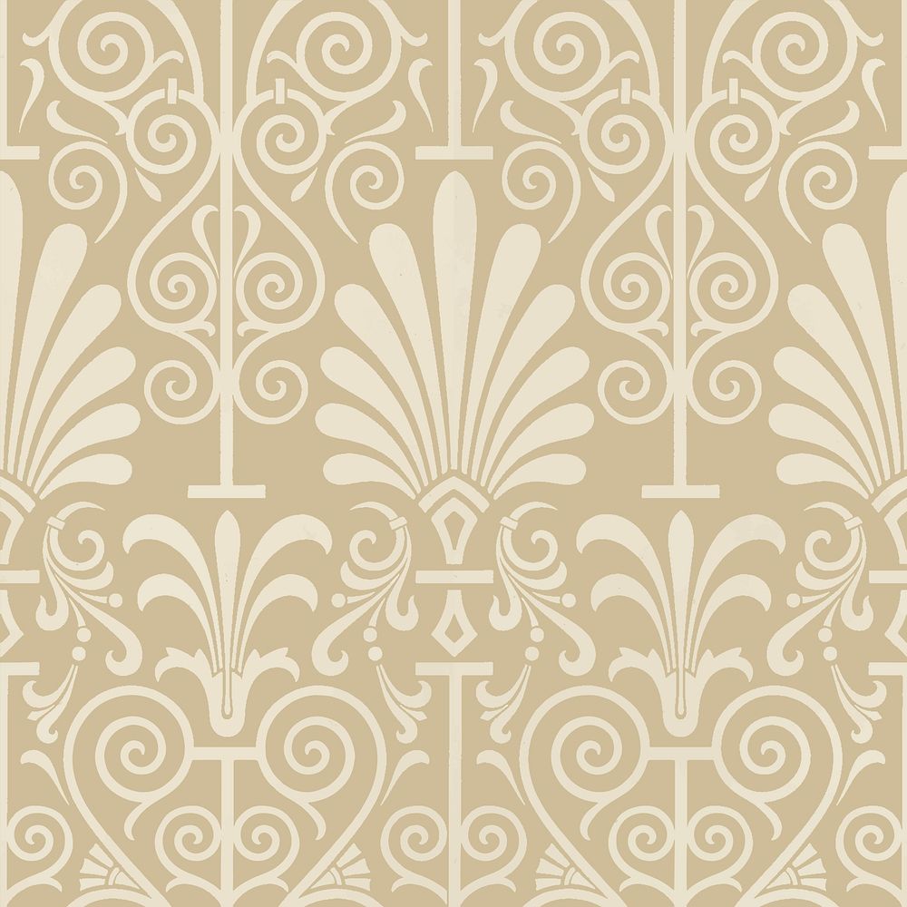 Beige Greek key vector seamless pattern background