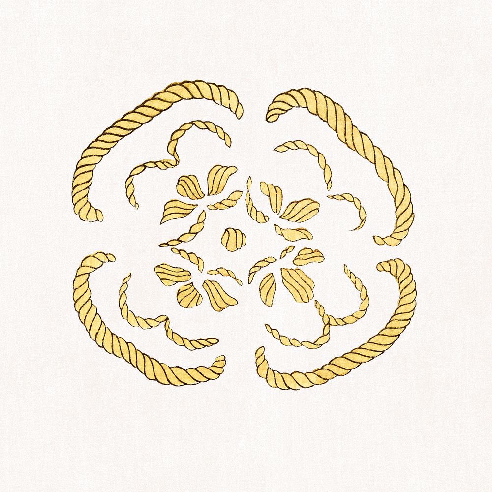 Vintage Japanese floral ornamental element, remix of artwork by Watanabe Seitei