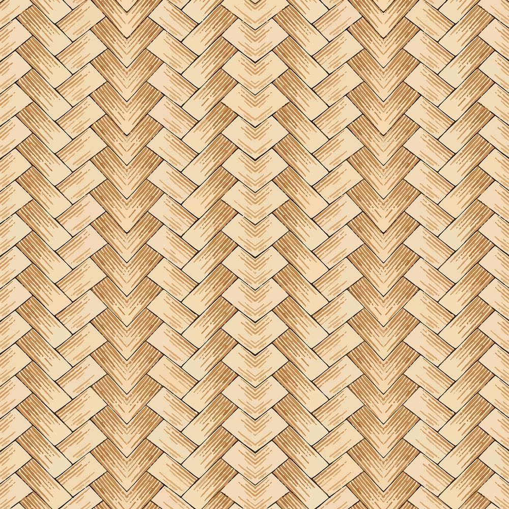 Traditional Japanese bamboo weave pattern vector, remix of artwork by Watanabe Seitei