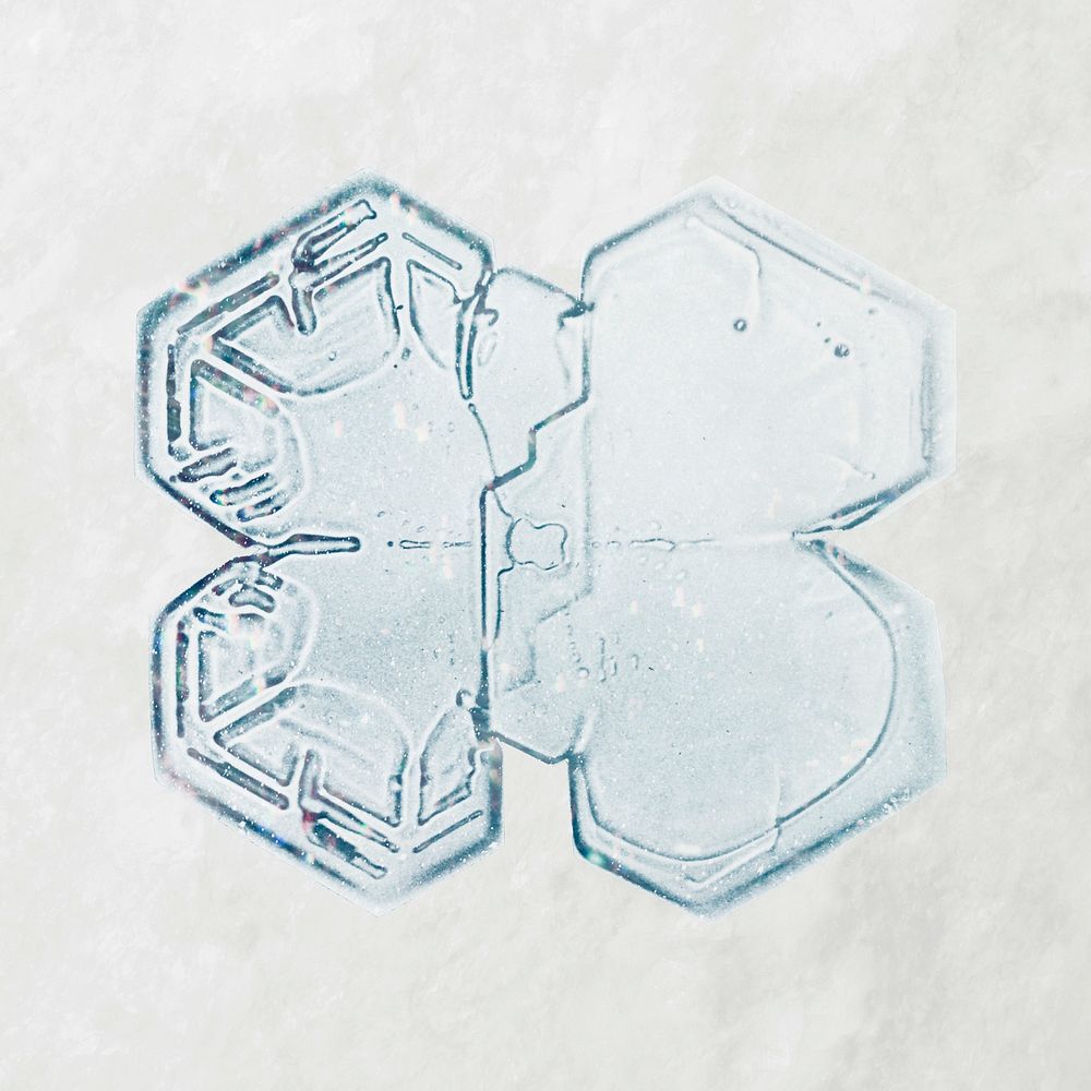 Icy snowflake psd macro photography, remix of art by Wilson Bentley