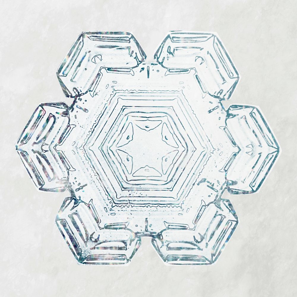 Icy snowflake psd macro photography, remix of art by Wilson Bentley