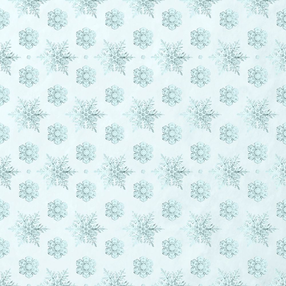 Christmas psd snowflake seamless pattern background, remix of photography by Wilson Bentley