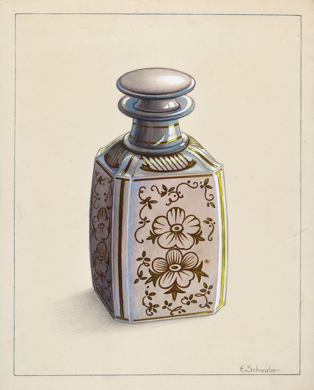 Perfume Bottle (ca. 1938) by Erwin Schwabe. Original from The National Gallery of Art. Digitally enhanced by rawpixel.