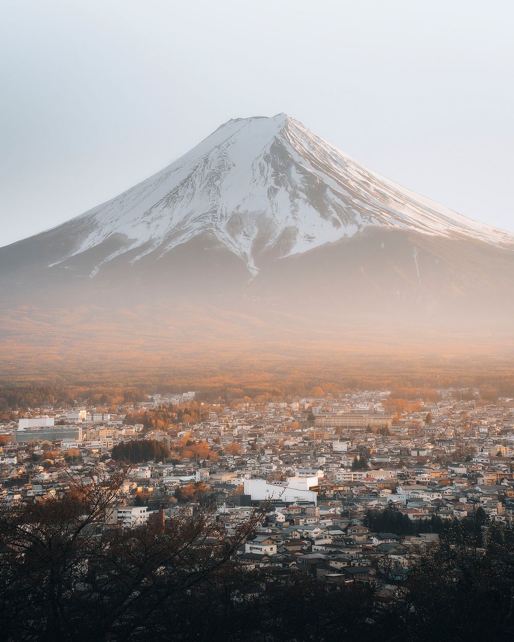 Mount Fuji and Kawaguchiko town in Japan