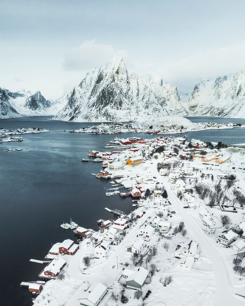 Small fishing village at Lofoten, Norway