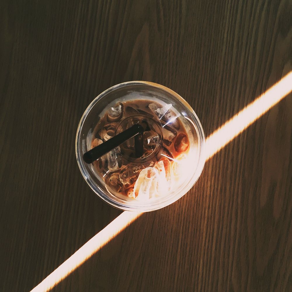 Top view of coffee drink
