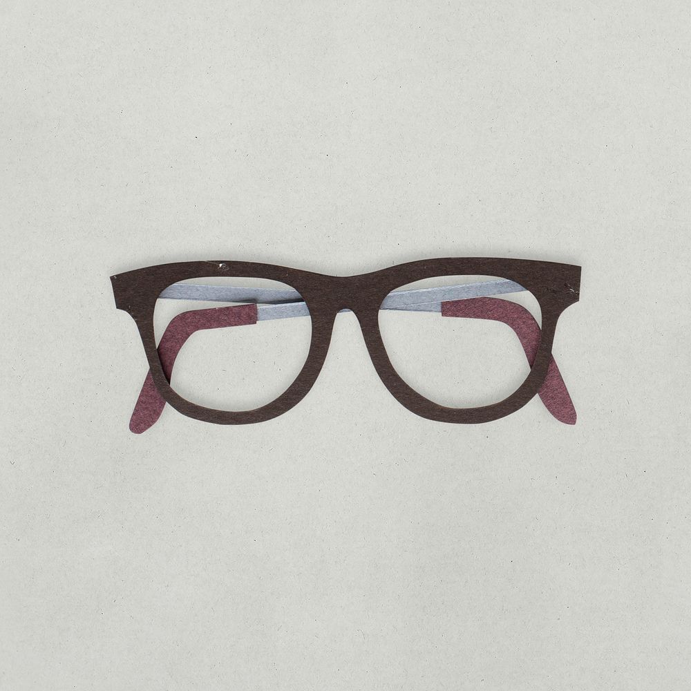 Paper craft design of eyeglasses icon
