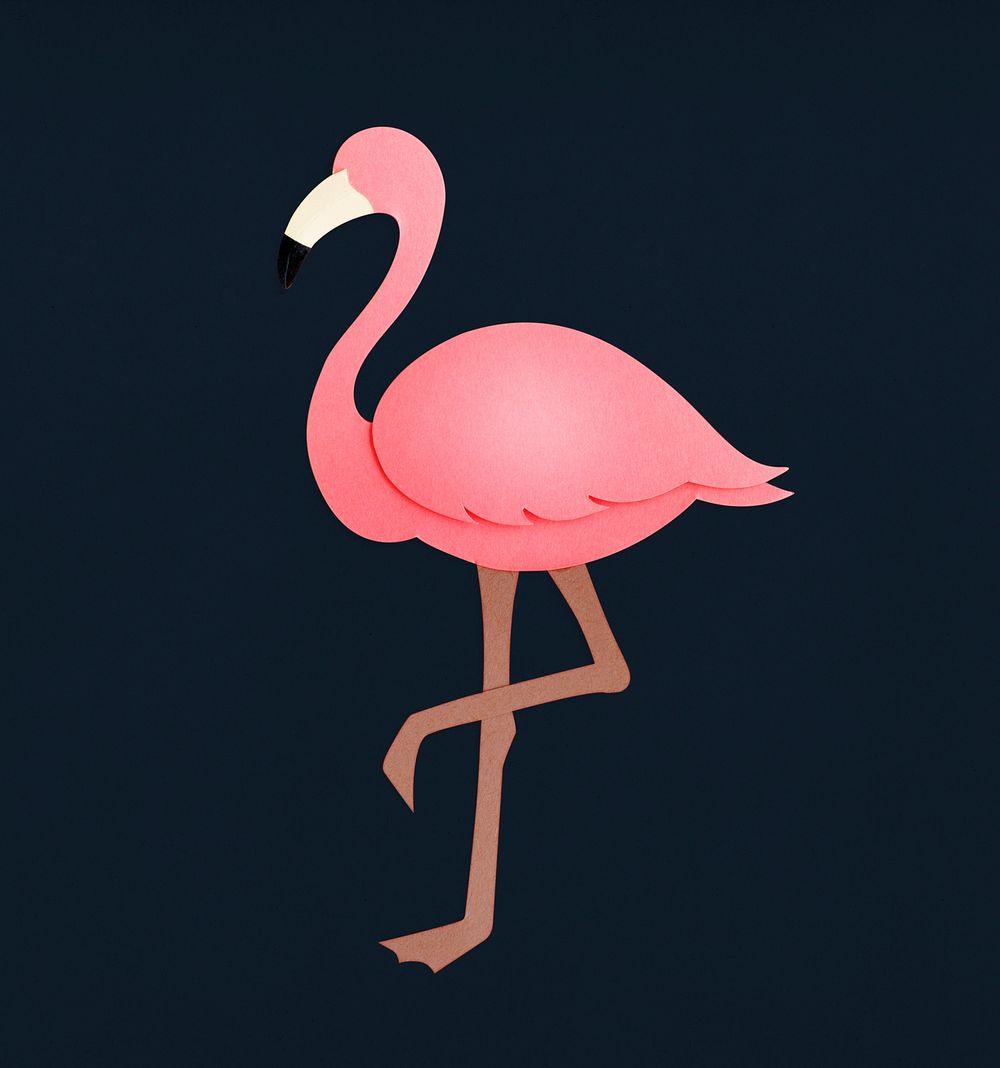 Pink flamingo paper craft