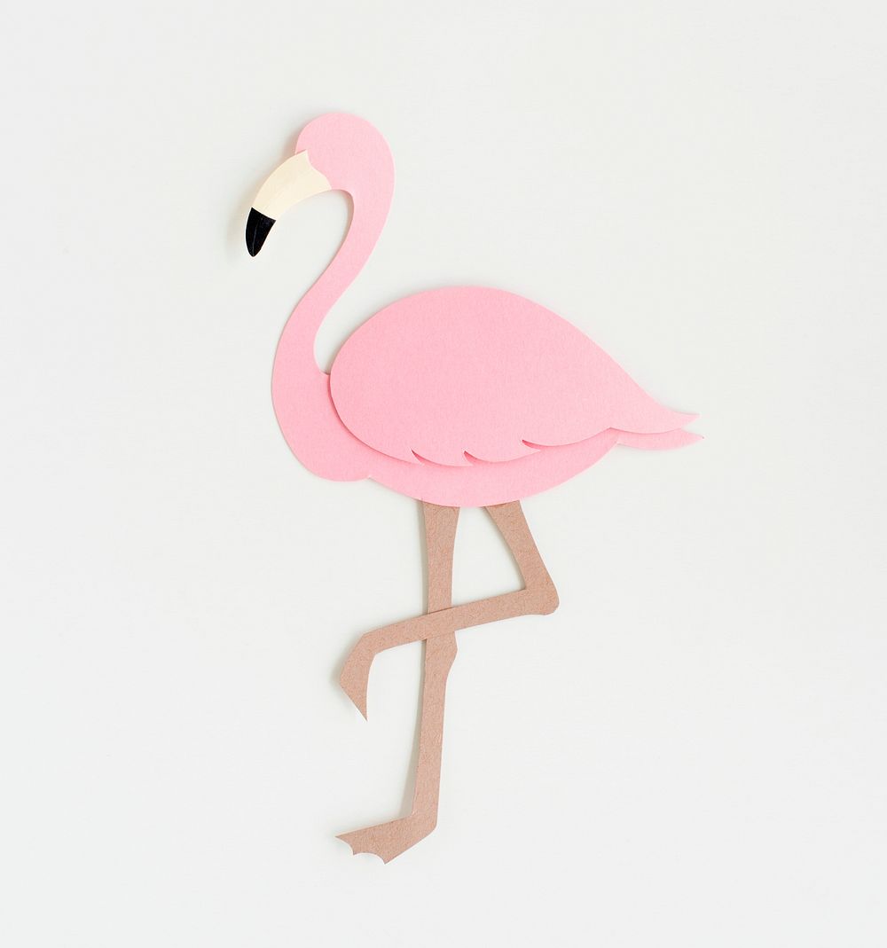 Paper craft design of flamingo bird