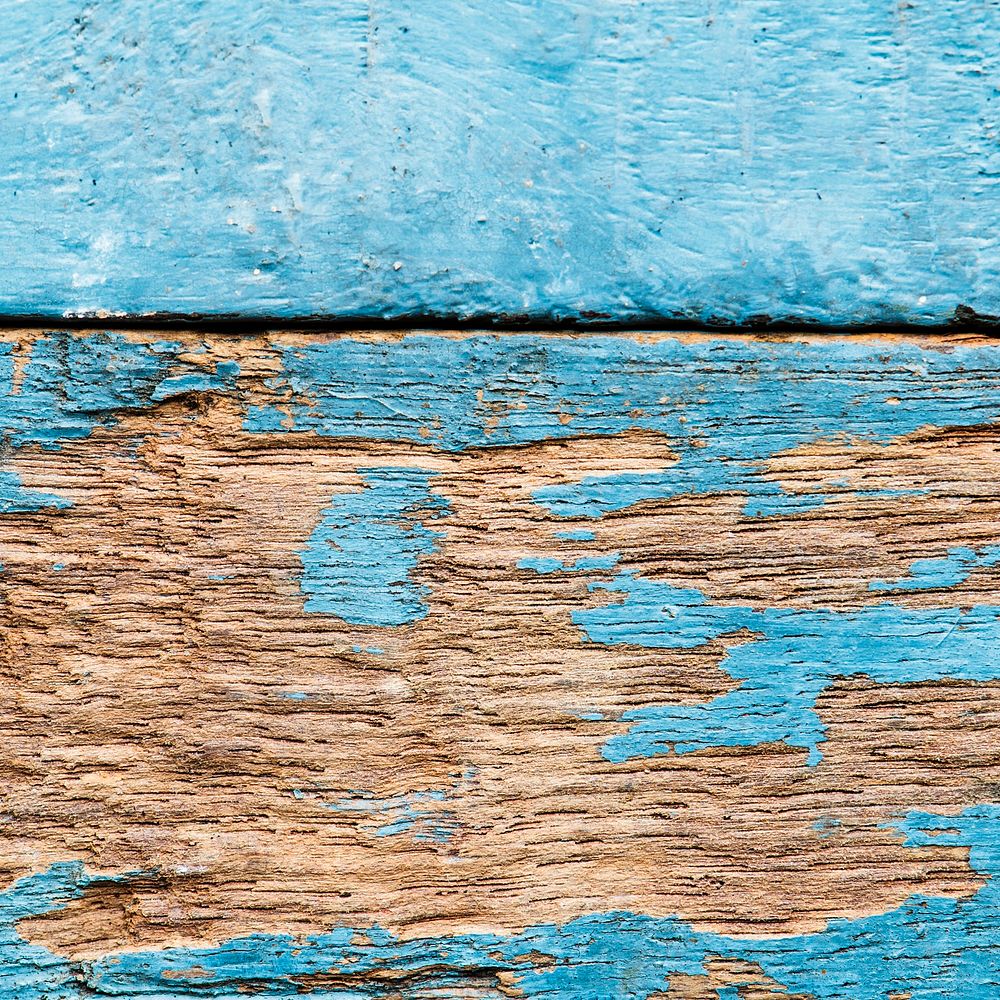 Blue paint old wood texture background