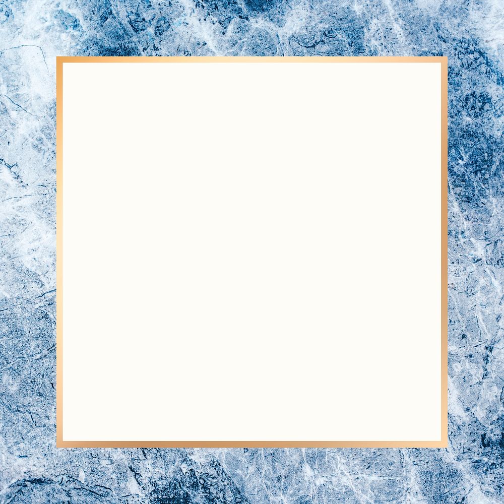 Square border frame blue marble texture