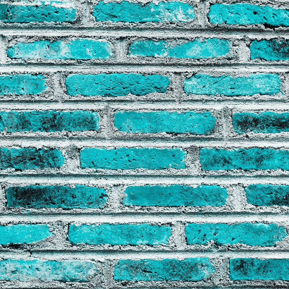 Old turquoise brick wall background