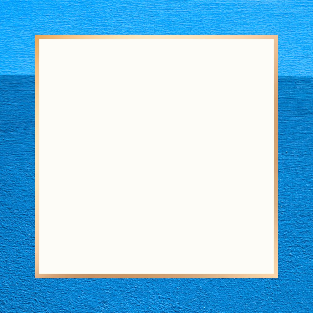 Square border frame psd blue background 