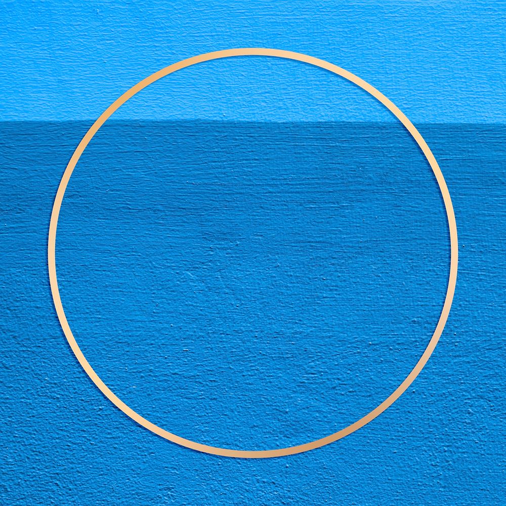 Round frame psd blue background