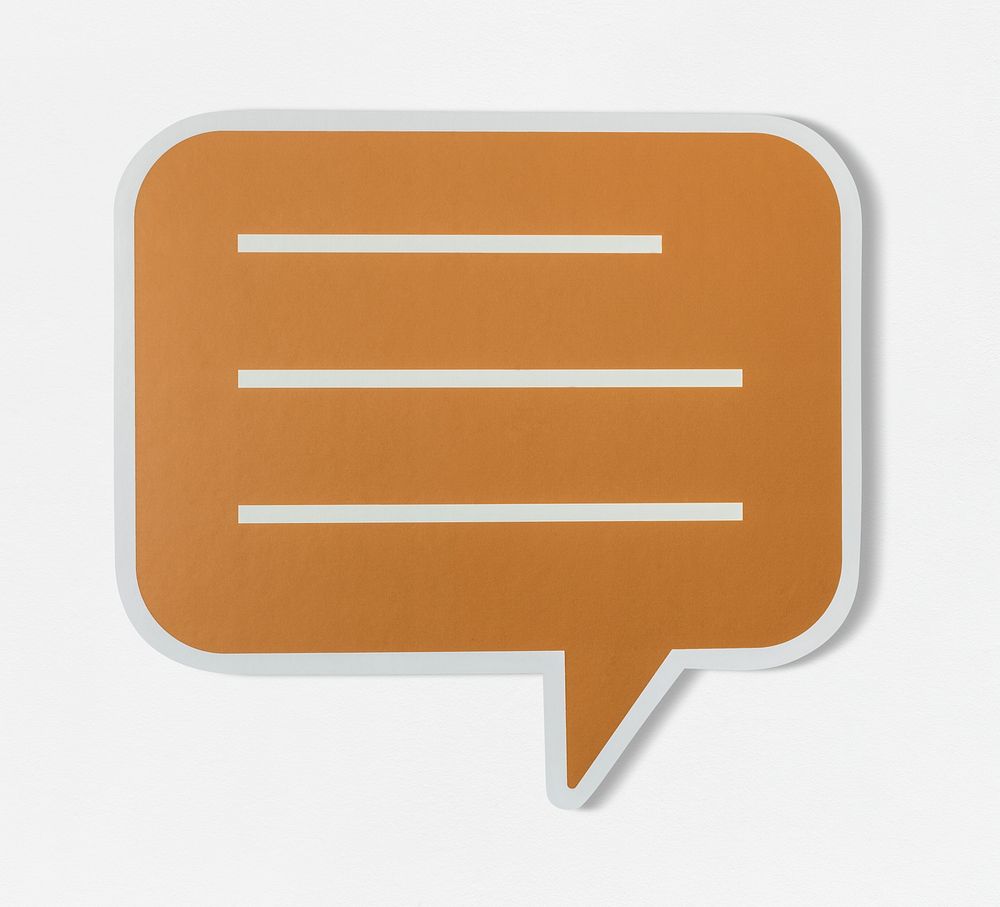 Conversation speech bubble cut out icon