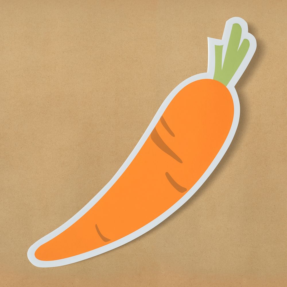 Healthy nutritious carrot cut out icon