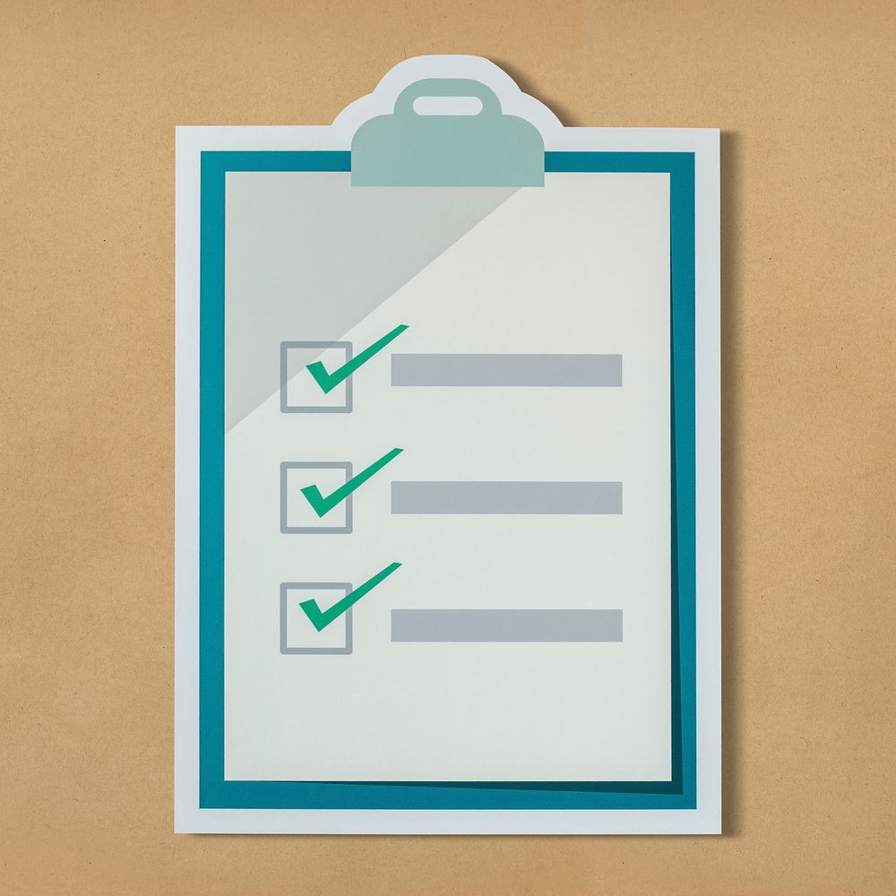 Cut out paper checklist icon